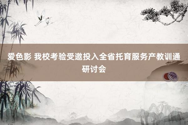 爱色影 我校考验受邀投入全省托育服务产教训通研讨会