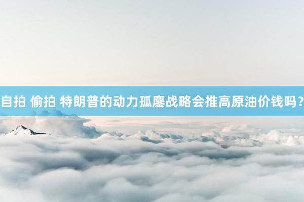 自拍 偷拍 特朗普的动力孤鏖战略会推高原油价钱吗？