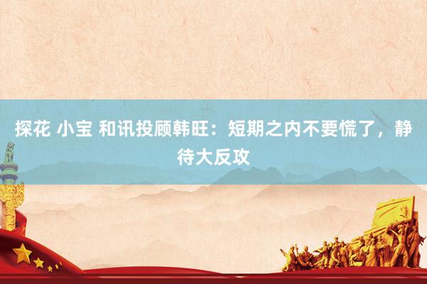 探花 小宝 和讯投顾韩旺：短期之内不要慌了，静待大反攻
